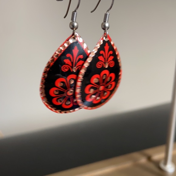 Handmade Turkish Copper Earrings - Picture 4 of 5